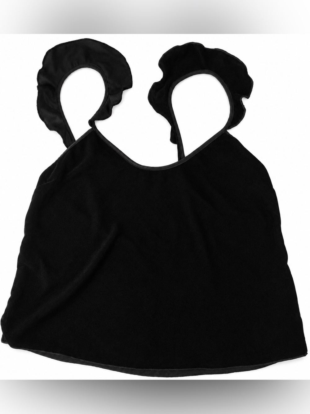 Victoria's Secret Black Ruffle-Strap Tank Top